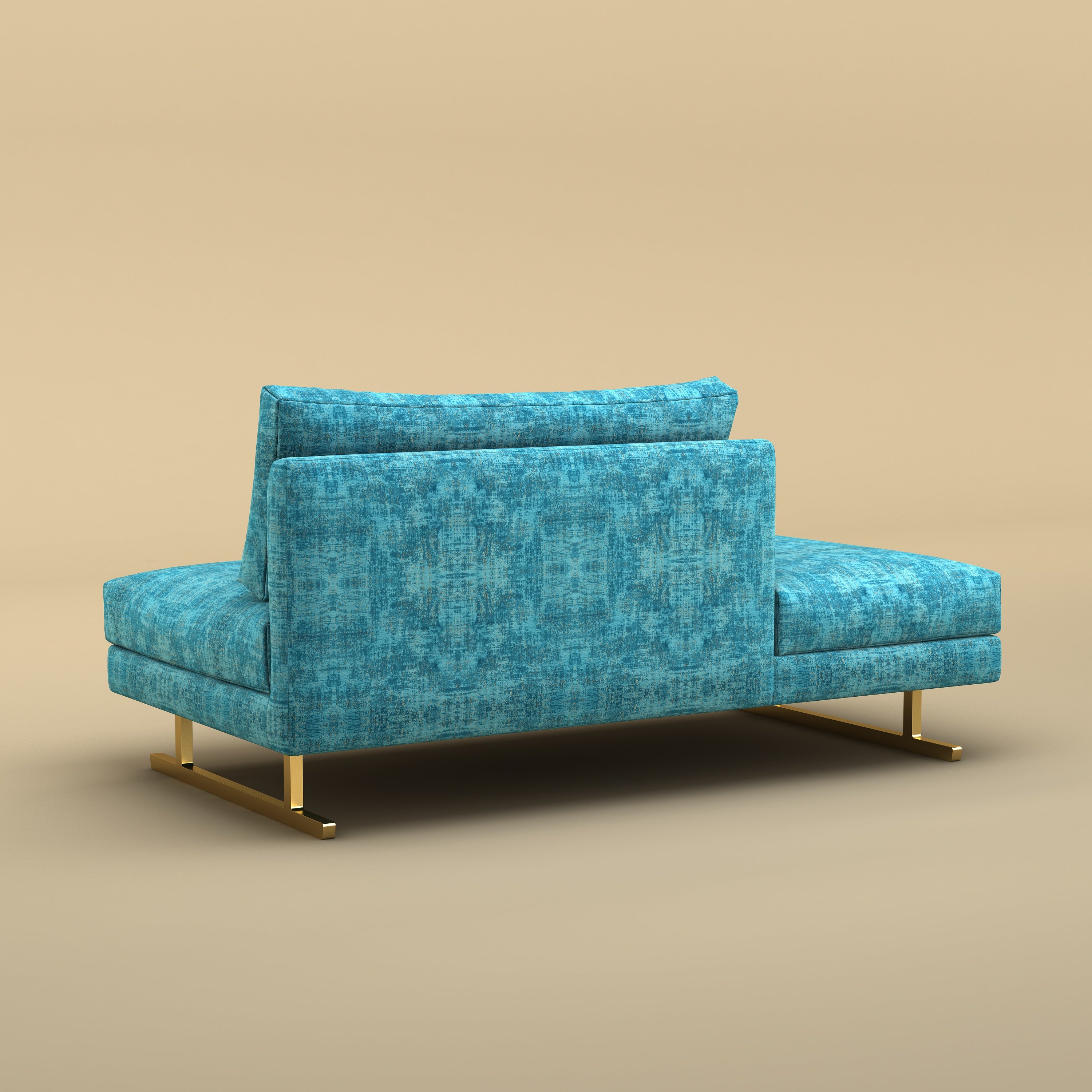 Fior Chaise Lounge Sofa (Cotton, Teal Blue)