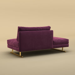 Fior Chaise Lounge Sofa (Velvet, Purple)