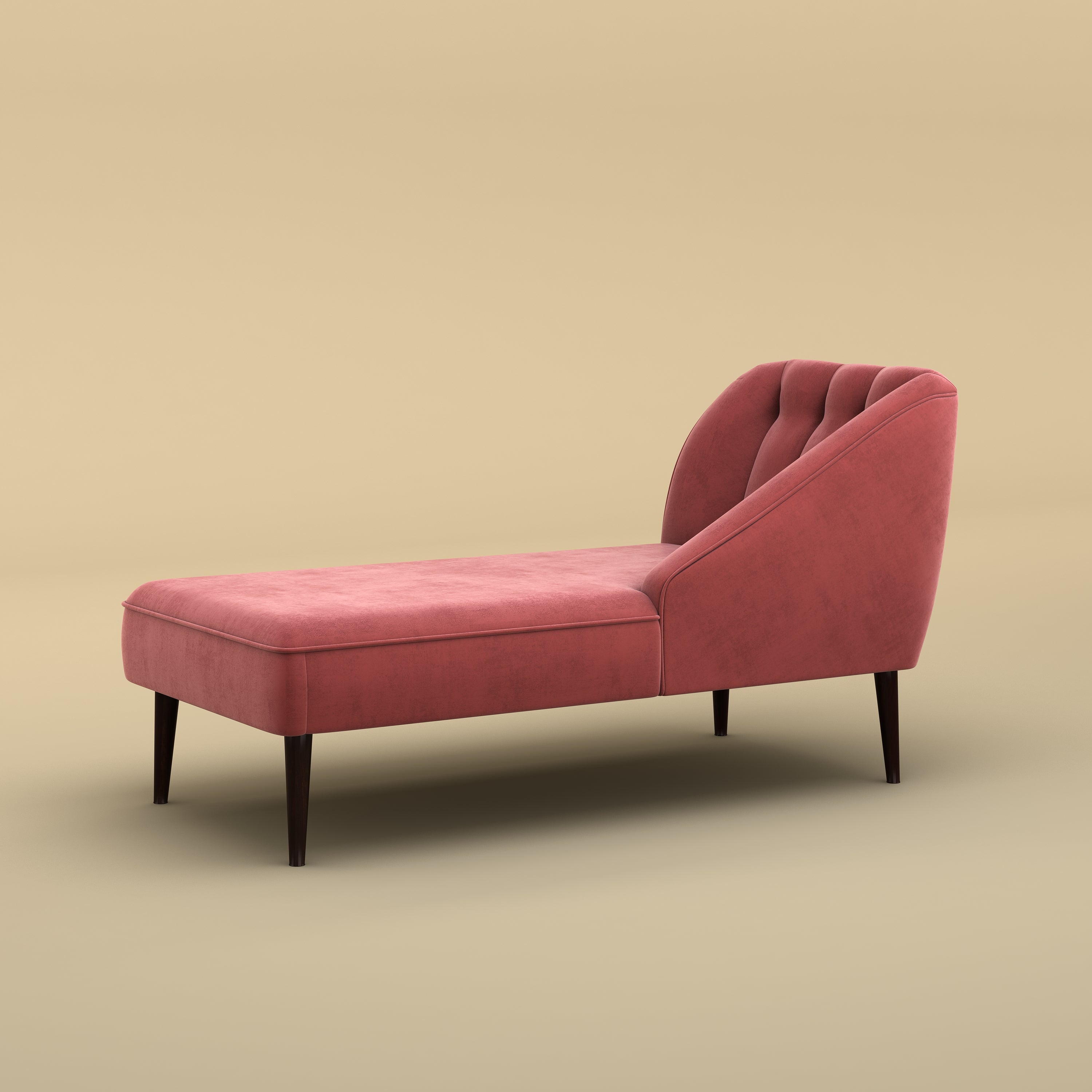 Skye Velvet Chaise Sofa (Velvet, Pink)