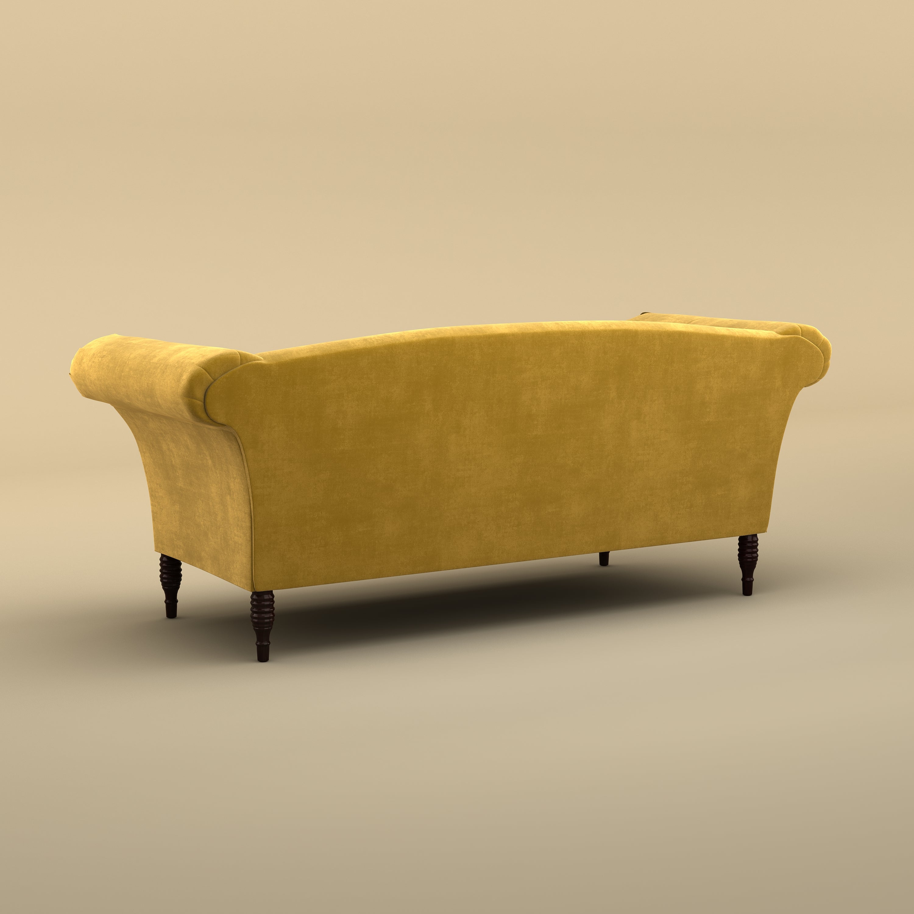 Italian Stylish Chaise Lounger Sofa (Velvet, Mustard Yellow)