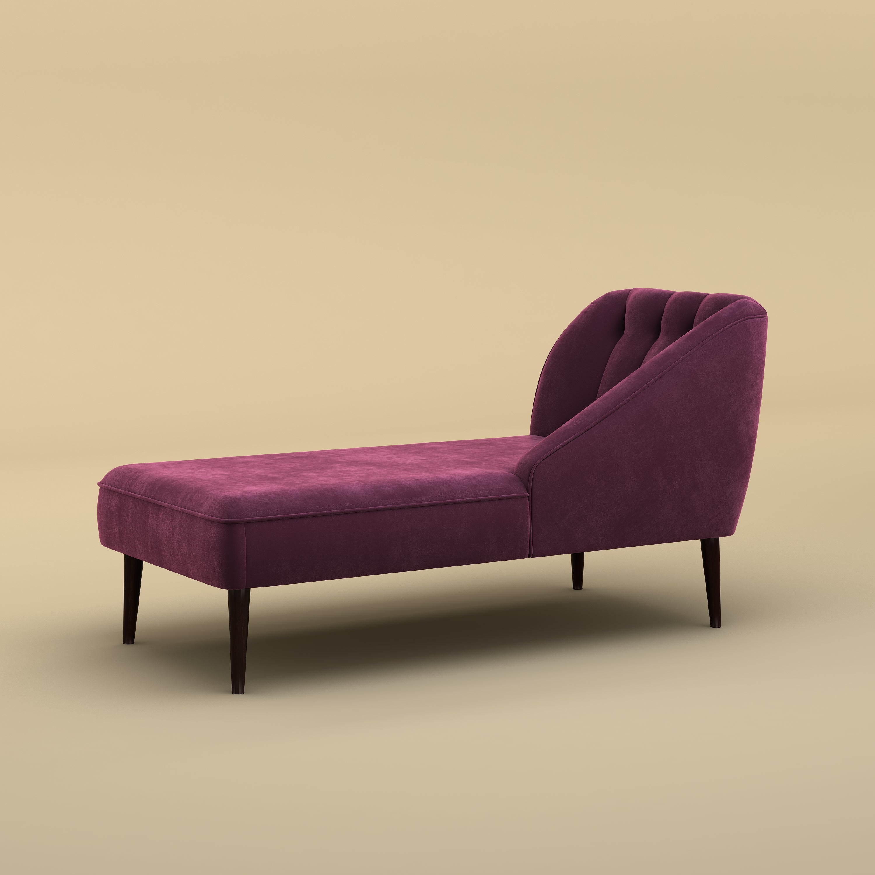 Skye Velvet Chaise Sofa (Velvet, Purple)