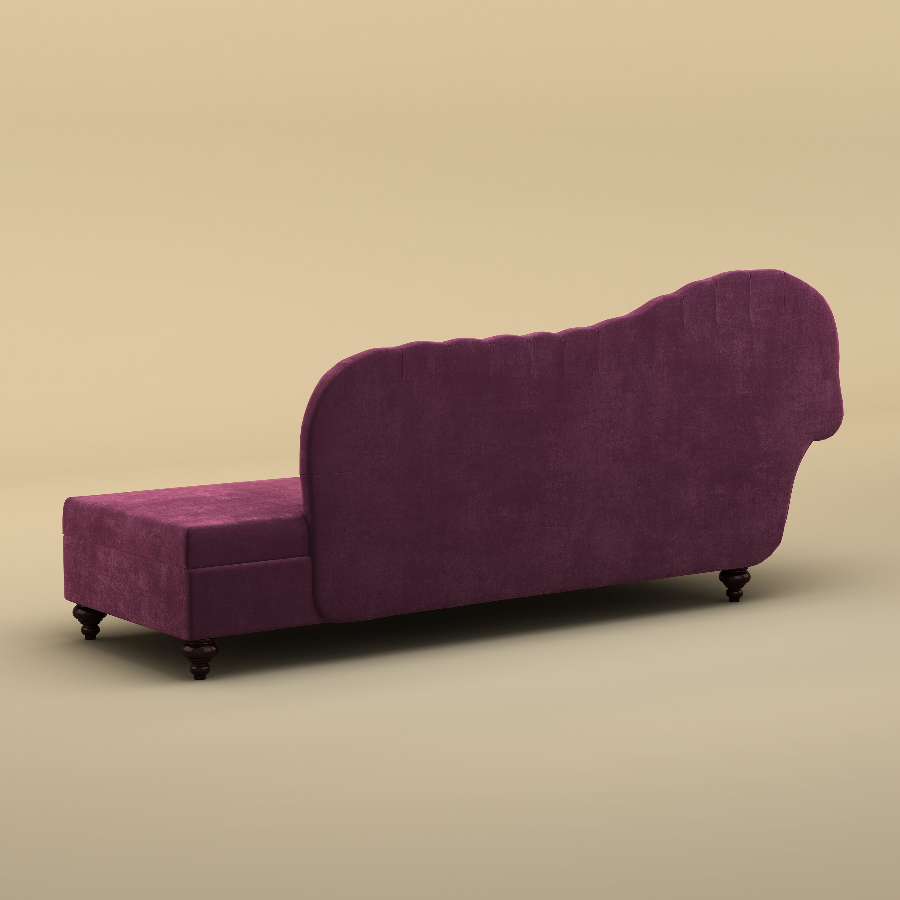 Avon Chaise Lounger Sofa (Velvet, Dark Purple)