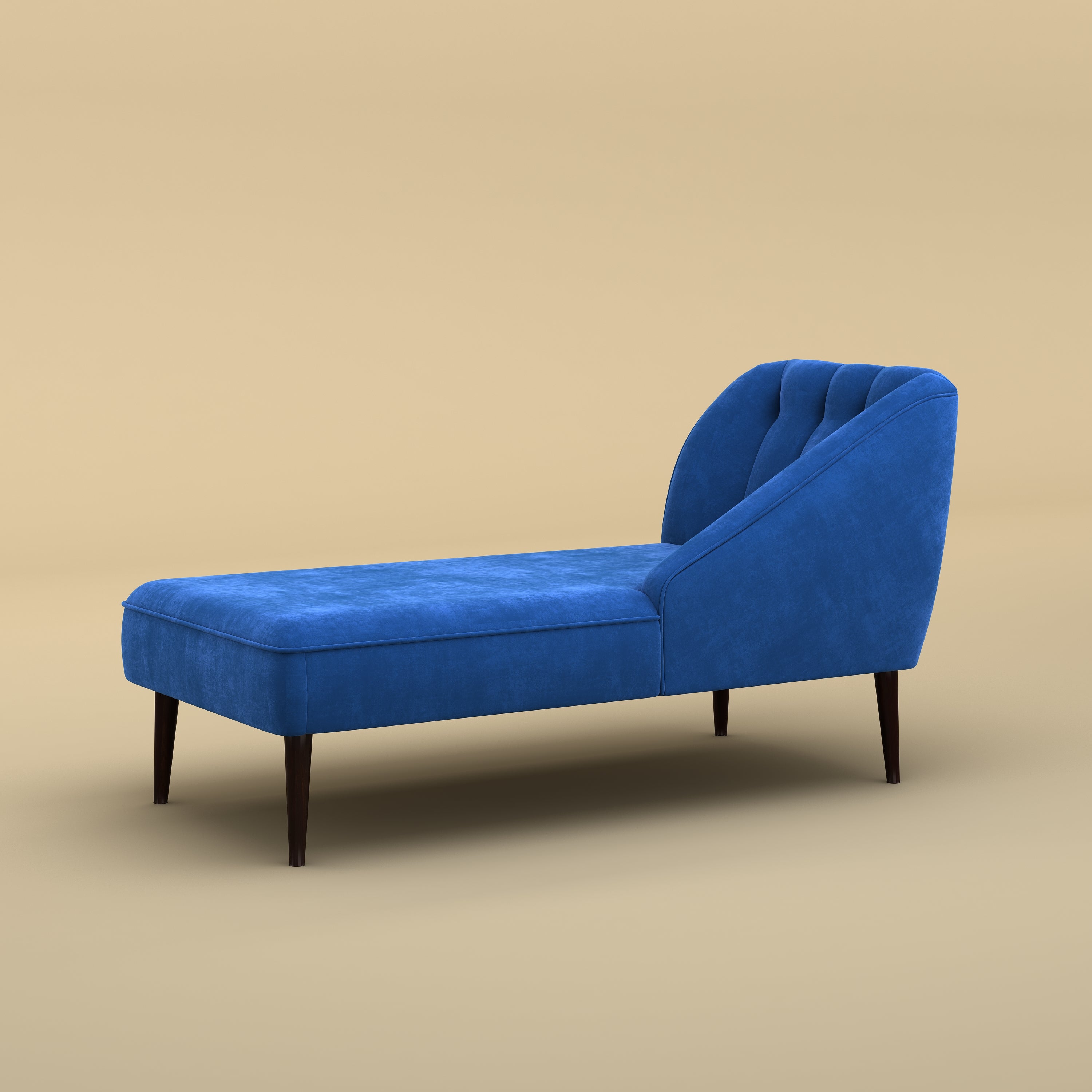 Skye Velvet Chaise Sofa (Velvet, Royal Blue)