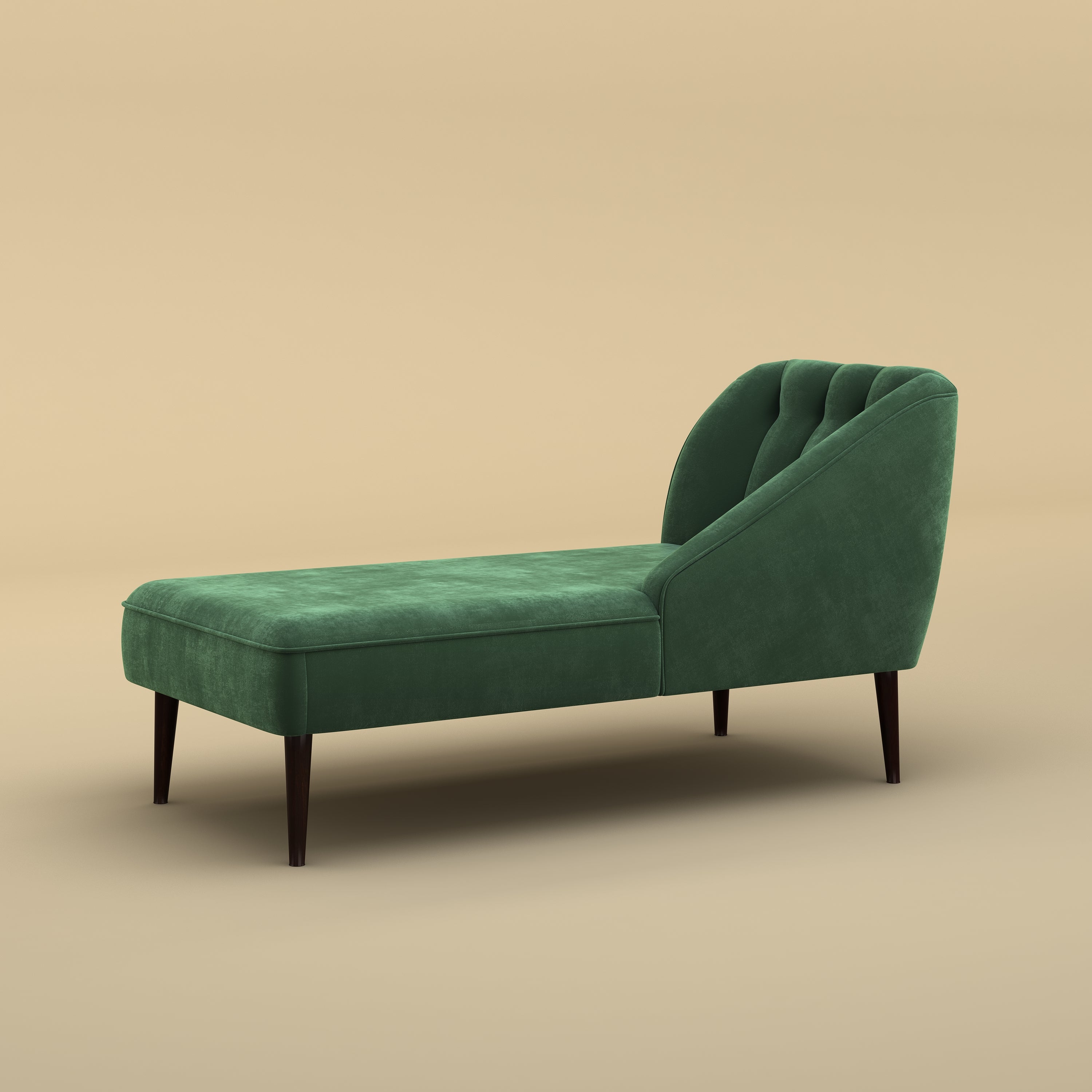 Skye Velvet Chaise Sofa (Velvet, Forest Green)