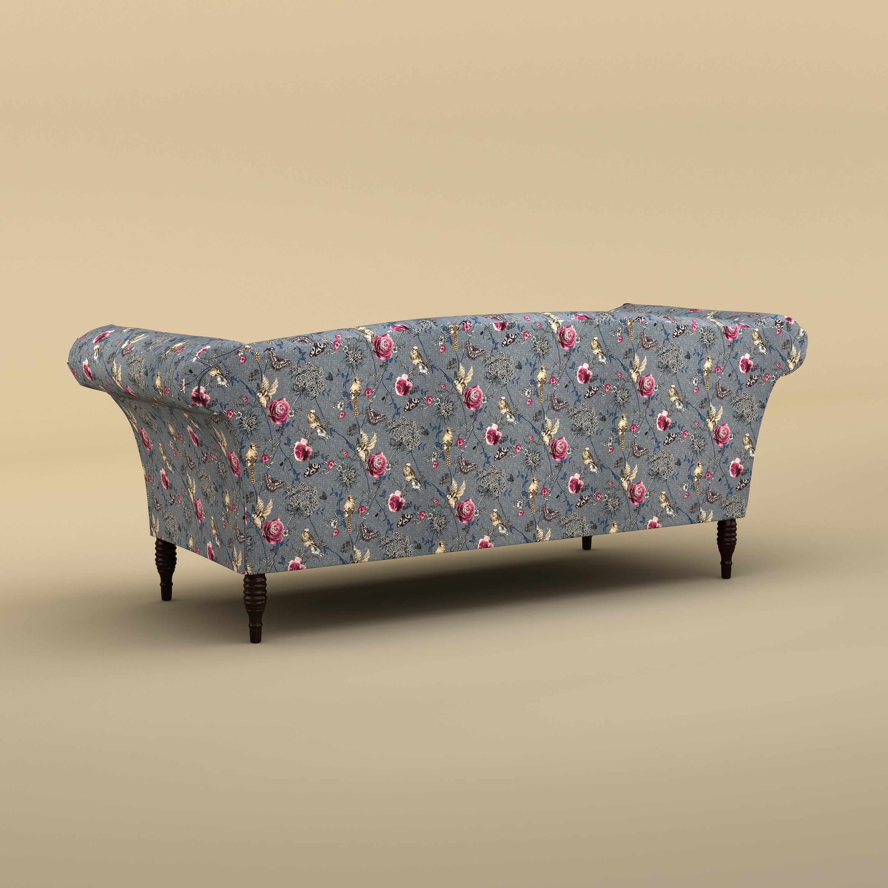 Italian Stylish Chaise Lounger Sofa (Cotton, Floral Printed)