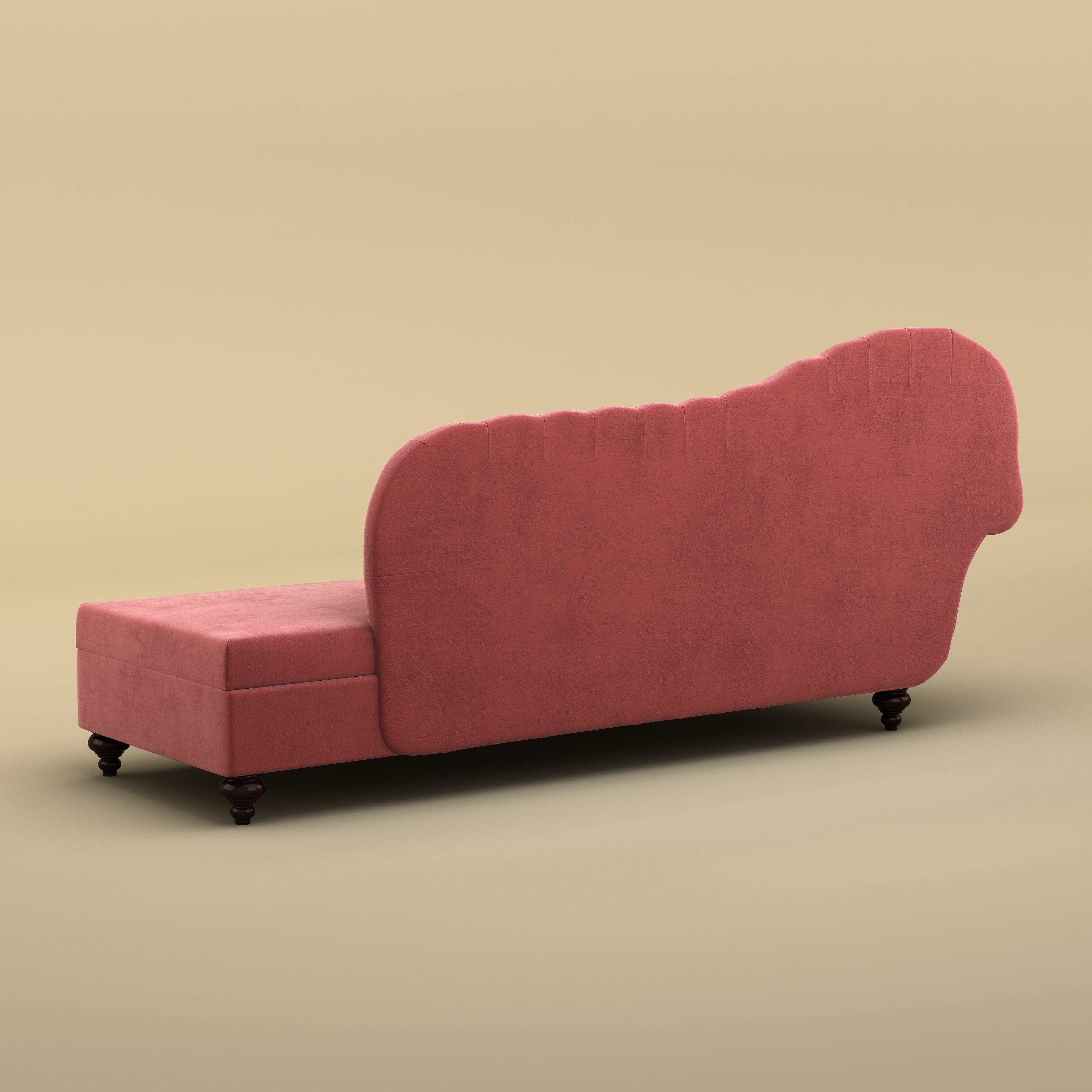 Avon Chaise Lounger Sofa (Velvet, Pink)