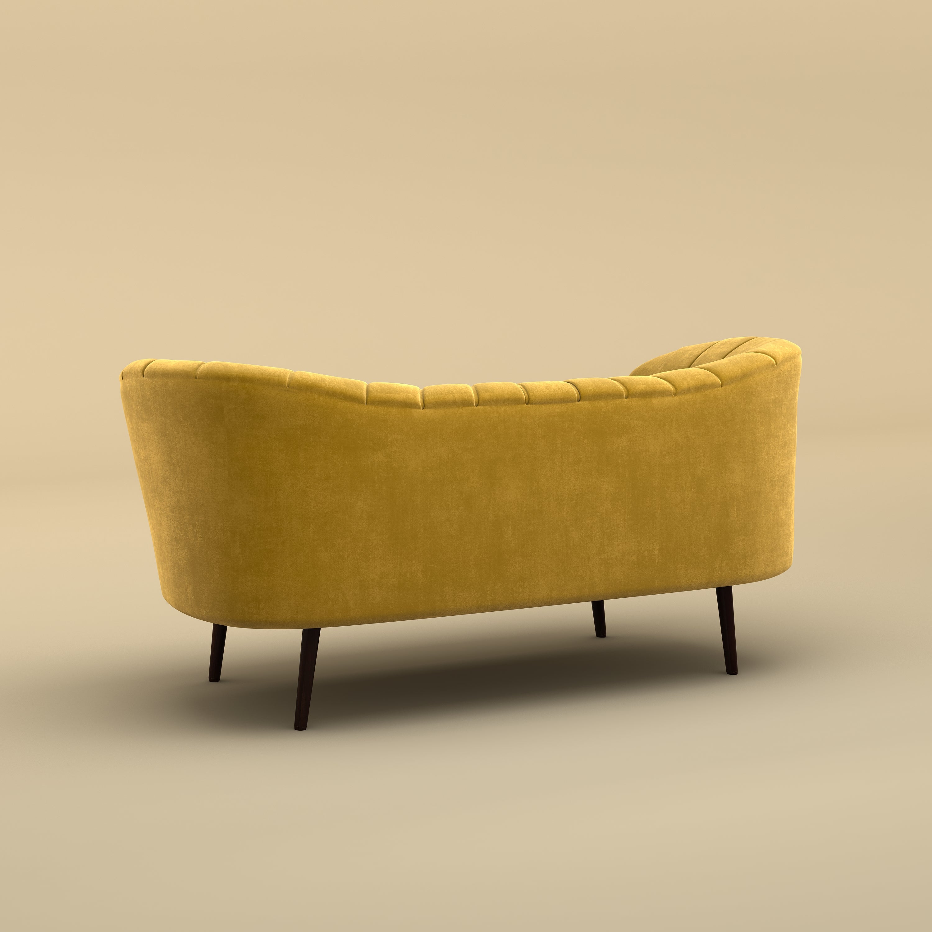 Alfie Chaise Sofa  (Velvet, Mustard Yellow)