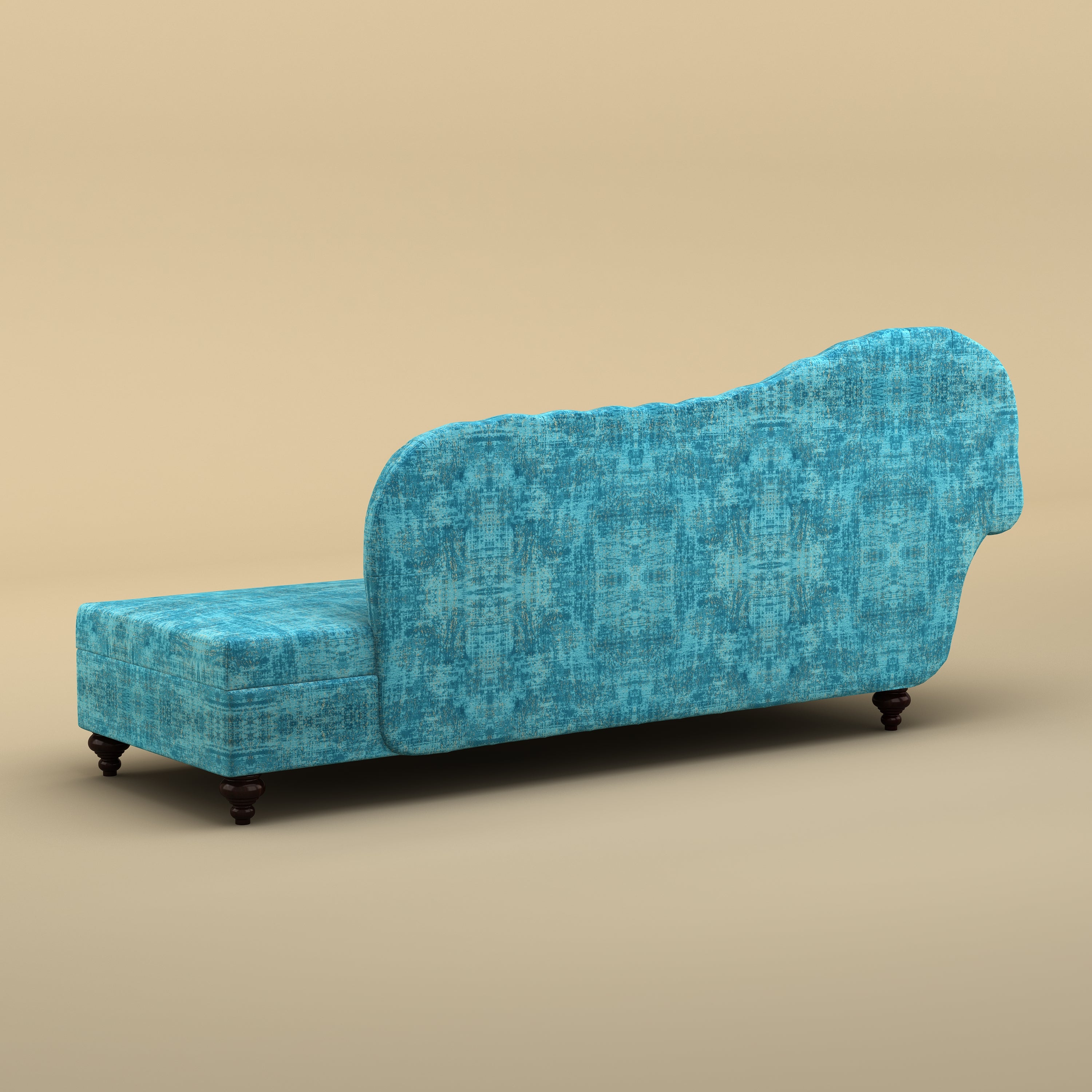 Avon Chaise Lounger Sofa (Cotton, Teal Blue)