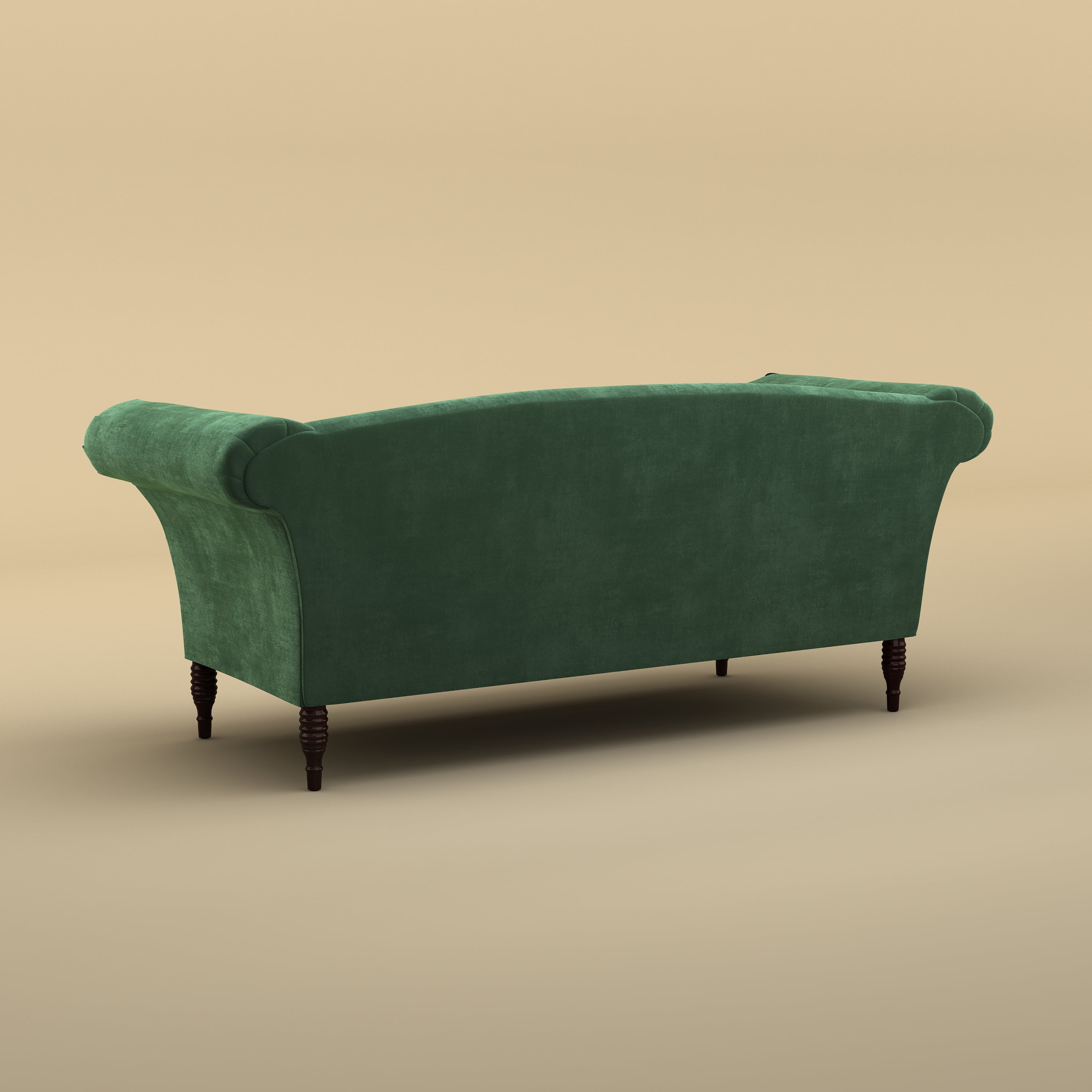 Italian Stylish Chaise Lounger Sofa (Velvet, Forest Green)