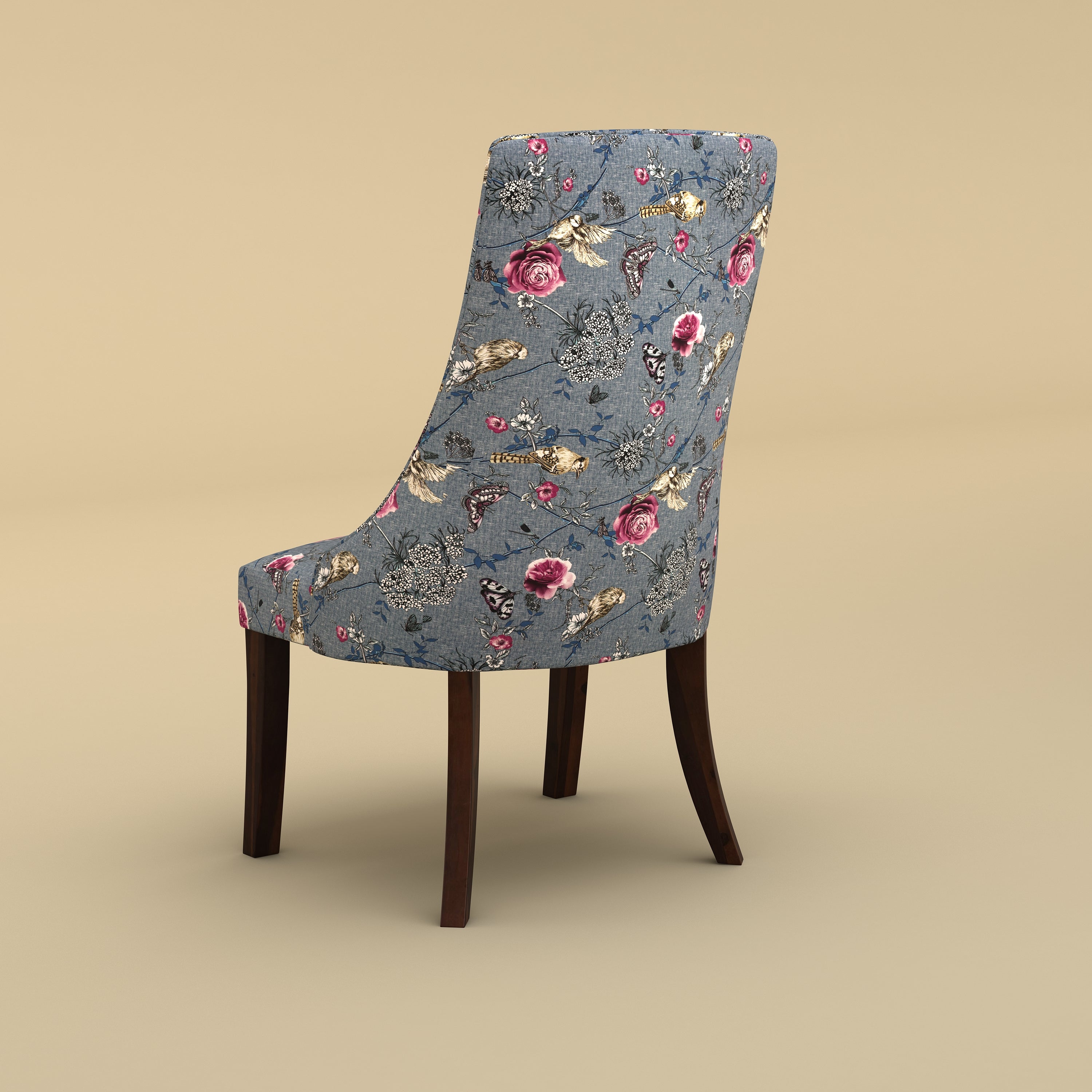 Dado Lounge Chair Pebble (Velvet, Floral Printed )