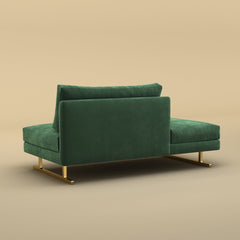 Fior Chaise Lounge Sofa (Velvet, Forest Green)