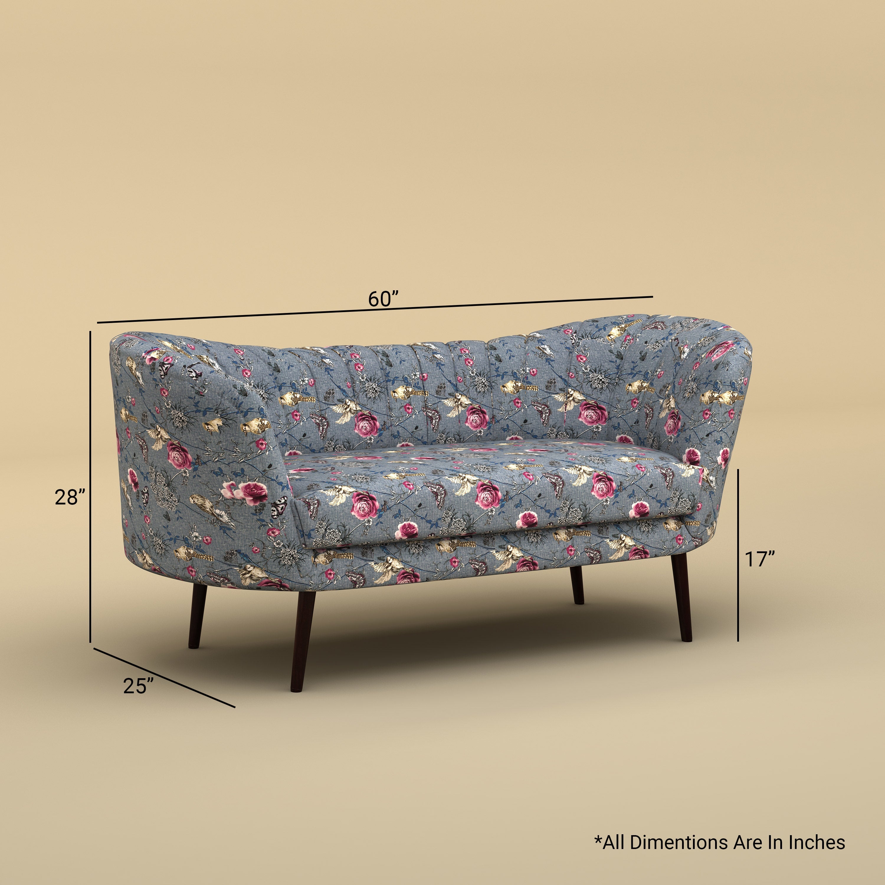 Alfie Chaise Sofa (Cotton, Floral Printed)