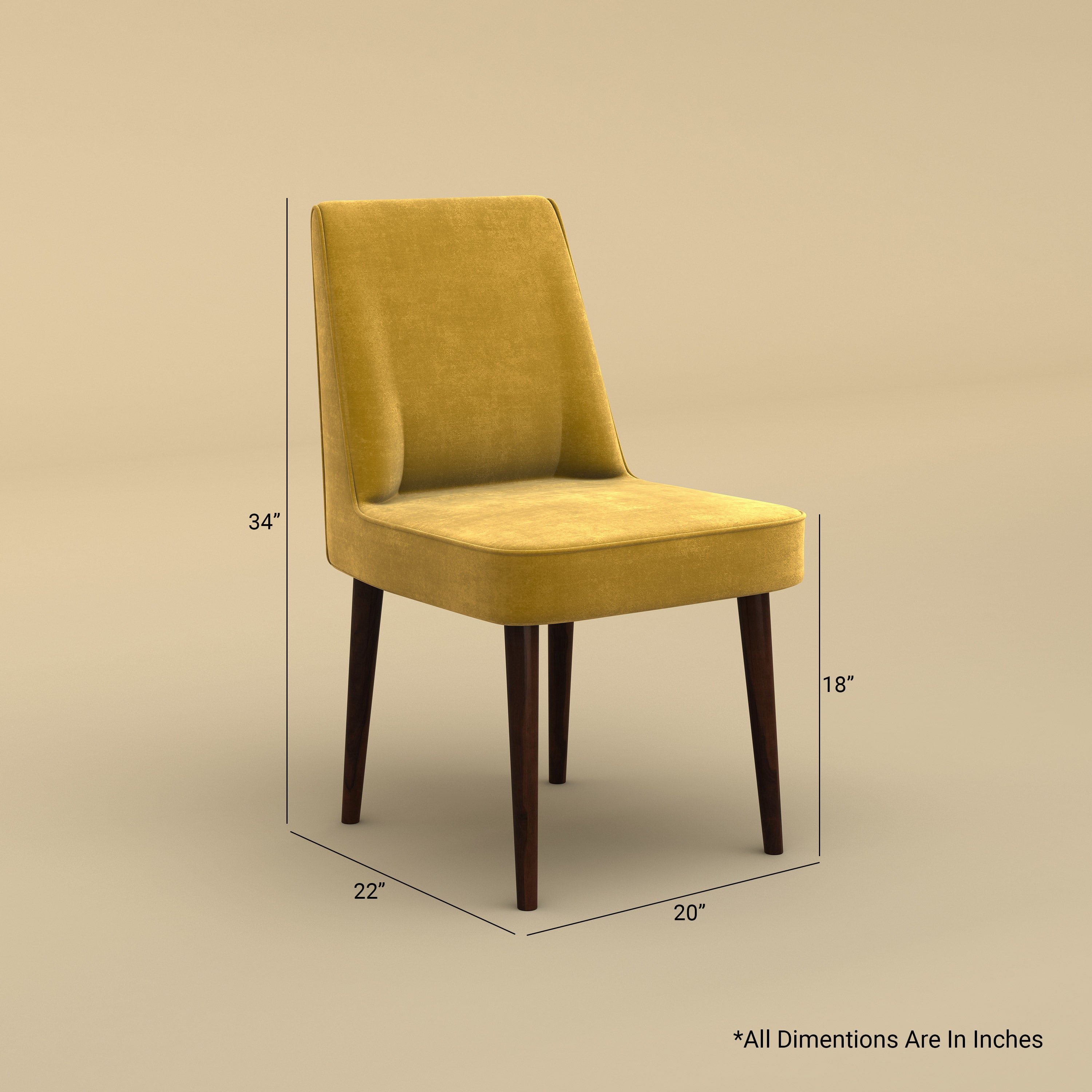 Vento Dining Chair (Mustard Yellow)