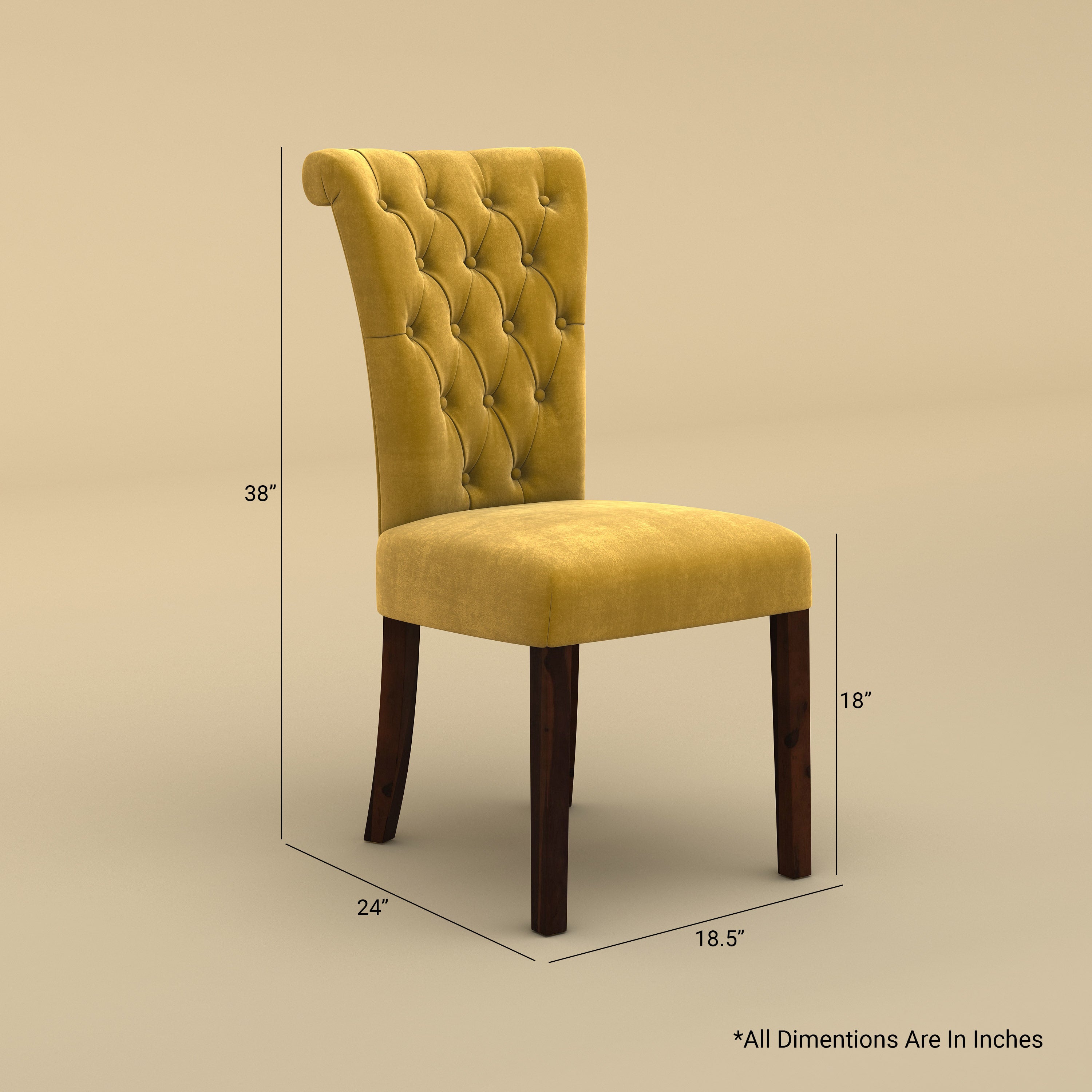 Genna Dining Chair (Mustard Yellow)