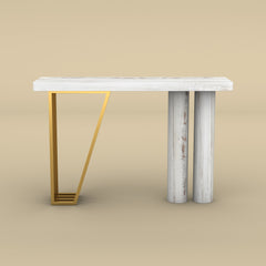 Modern Gold Accent Console Table (Distress Finish)