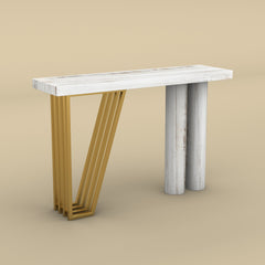 Modern Gold Accent Console Table (Distress Finish)