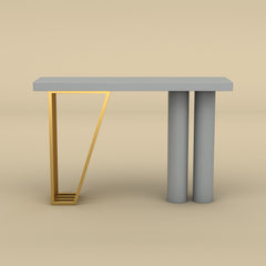 Modern Gold Accent Console Table (Gray Finish)