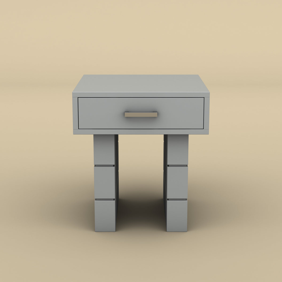 Bedside Table with Drawer (Gray Finish)