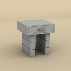 Bedside Table with Drawer (Gray Finish)