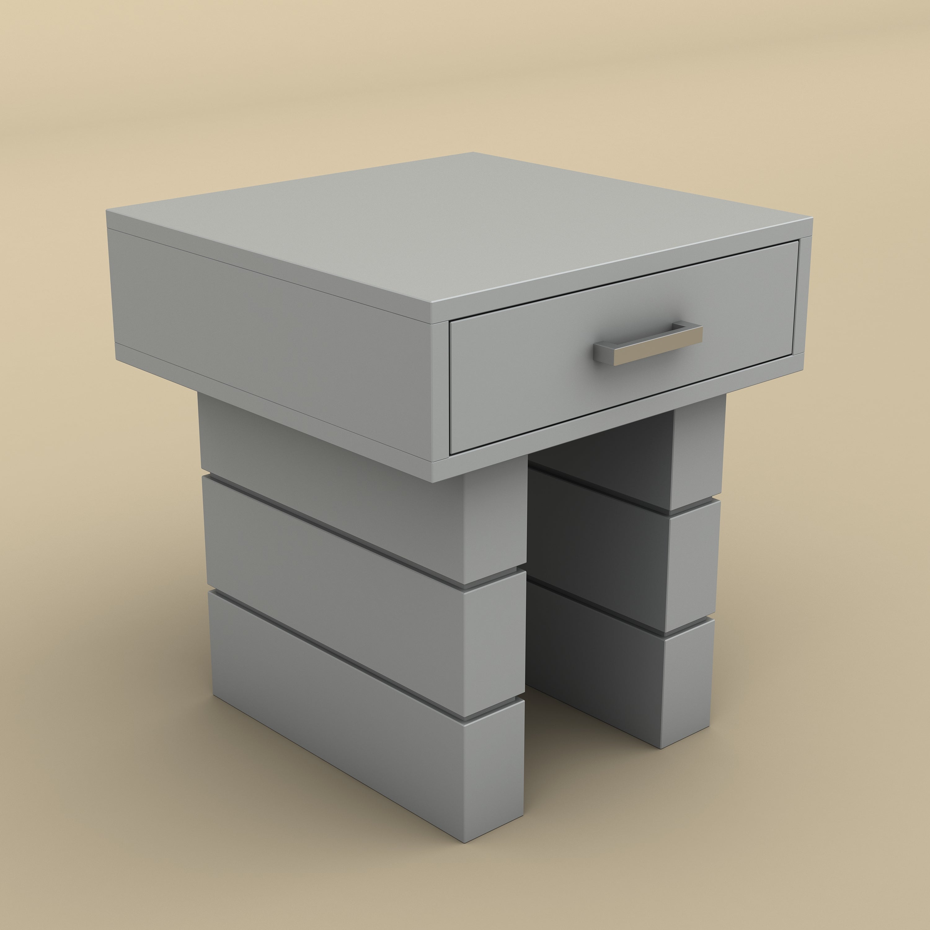 Bedside Table with Drawer (Gray Finish)