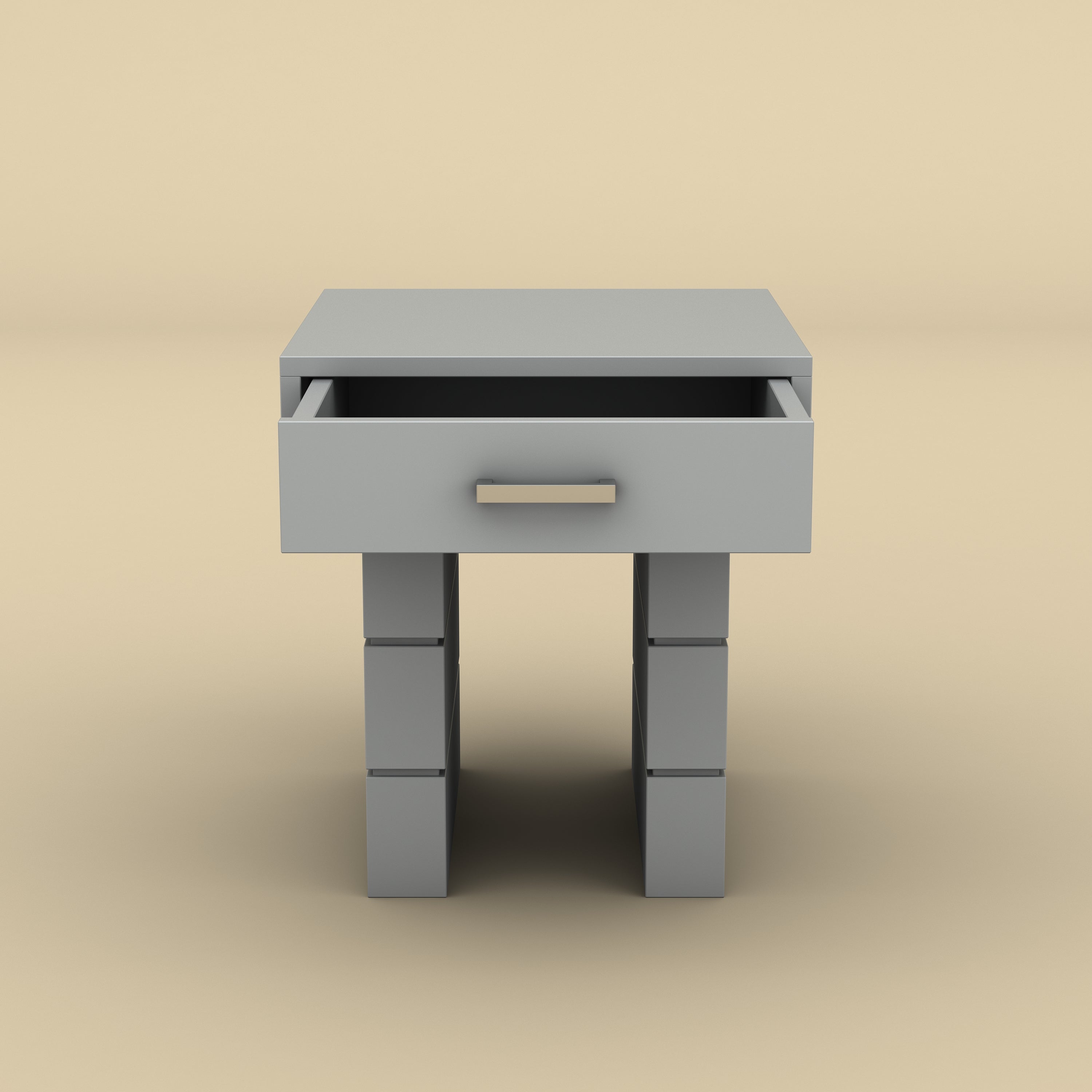 Bedside Table with Drawer (Gray Finish)